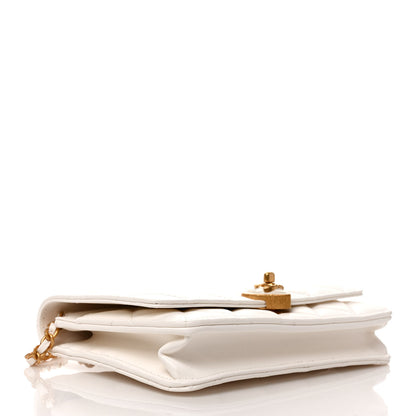 Chanel Lambskin Plexiglass Quilted Coco Love Wallet On Chain WOC White 4 of 11