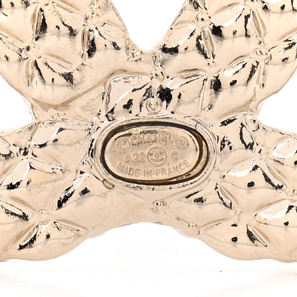 Chanel Metal Crystal Baguette CC Brooch Gold 4 of 5