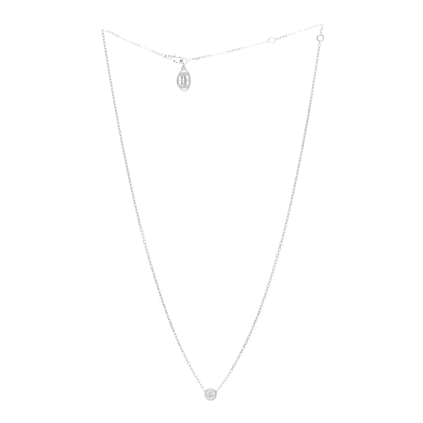 18K White Gold Diamond LM D'Amour Pendant Necklace