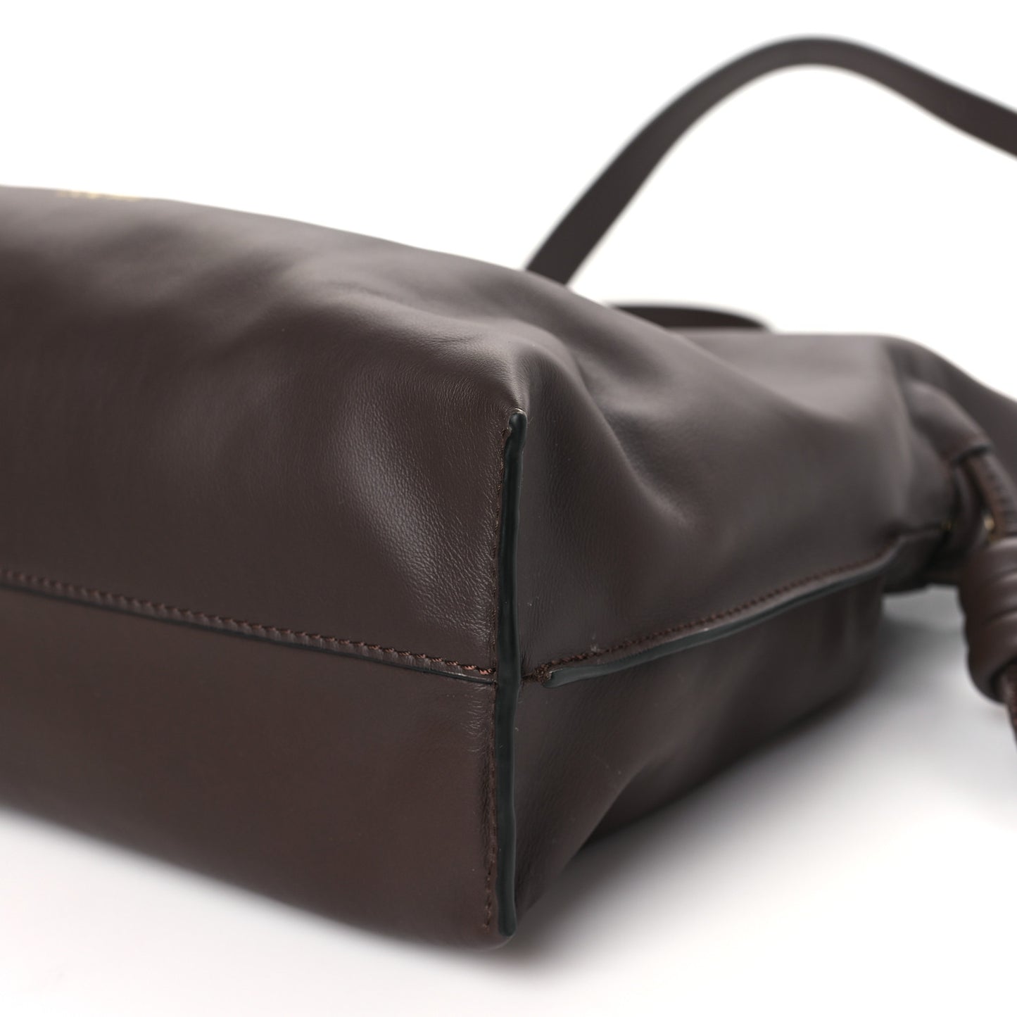 Nappa Flamenco Knot Clutch Chocolate