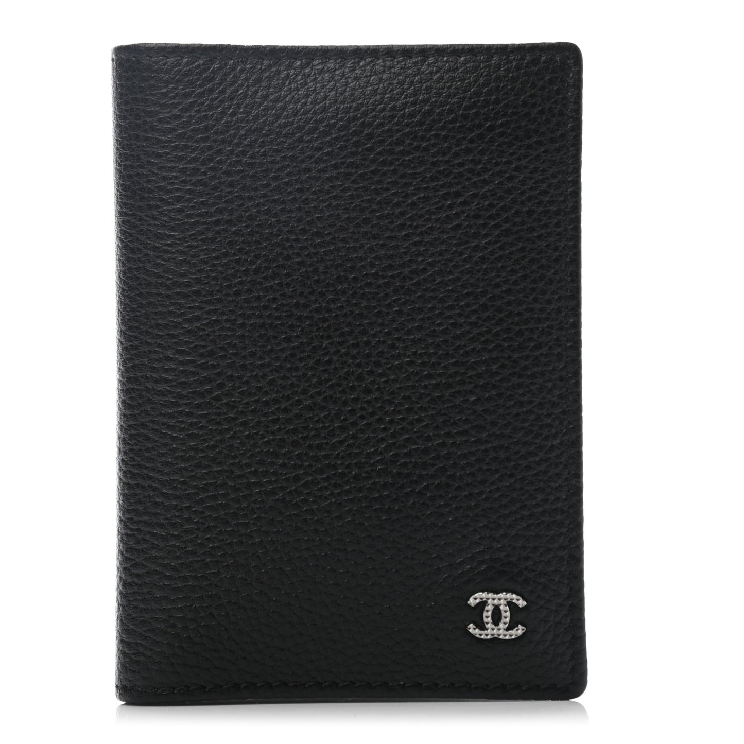 Grained Calfskin CC Card Holder Wallet Black