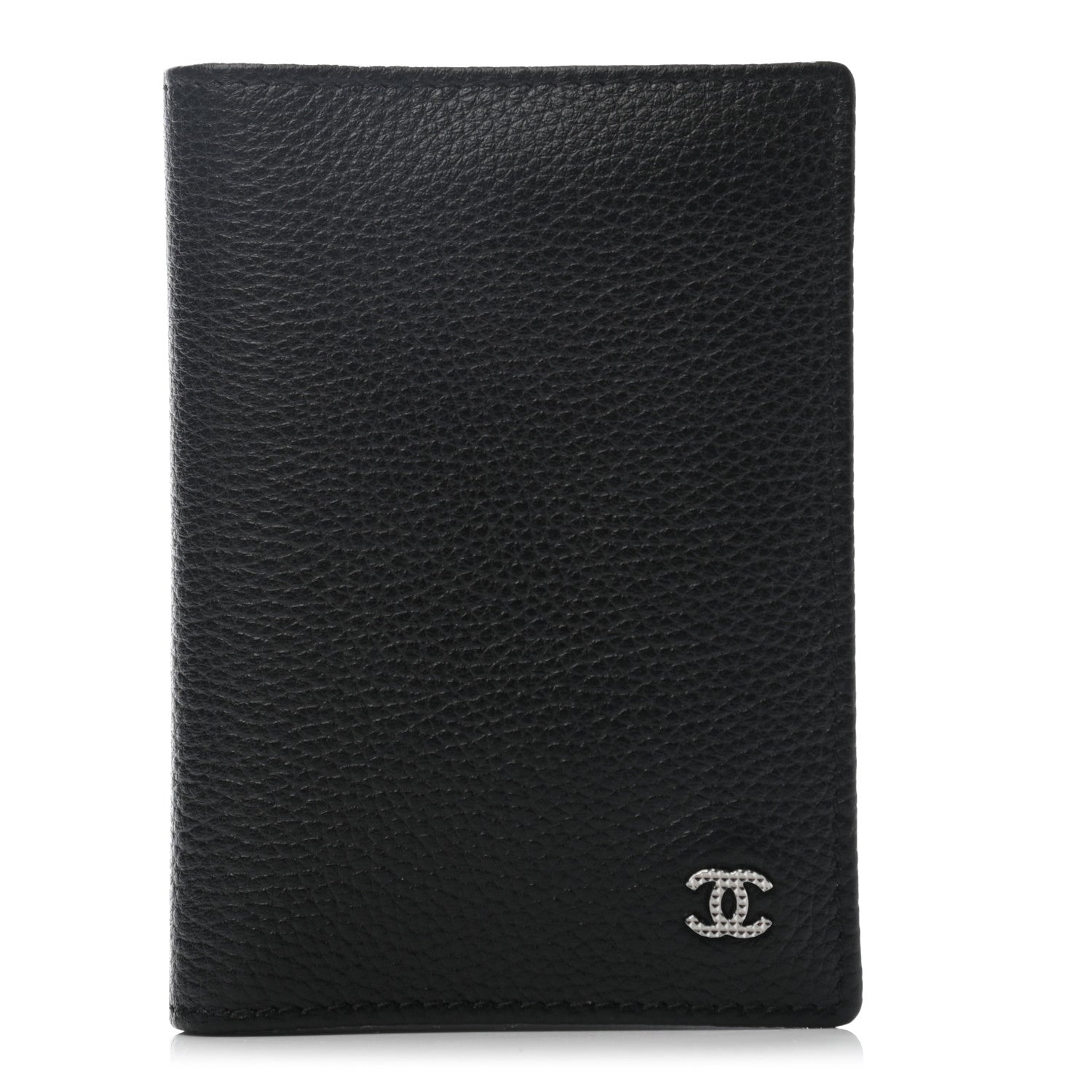 Chanel Grained Calfskin CC Card Holder Wallet Black 1 of 7