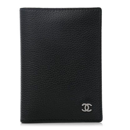 Chanel Grained Calfskin CC Card Holder Wallet Black 1 of 7