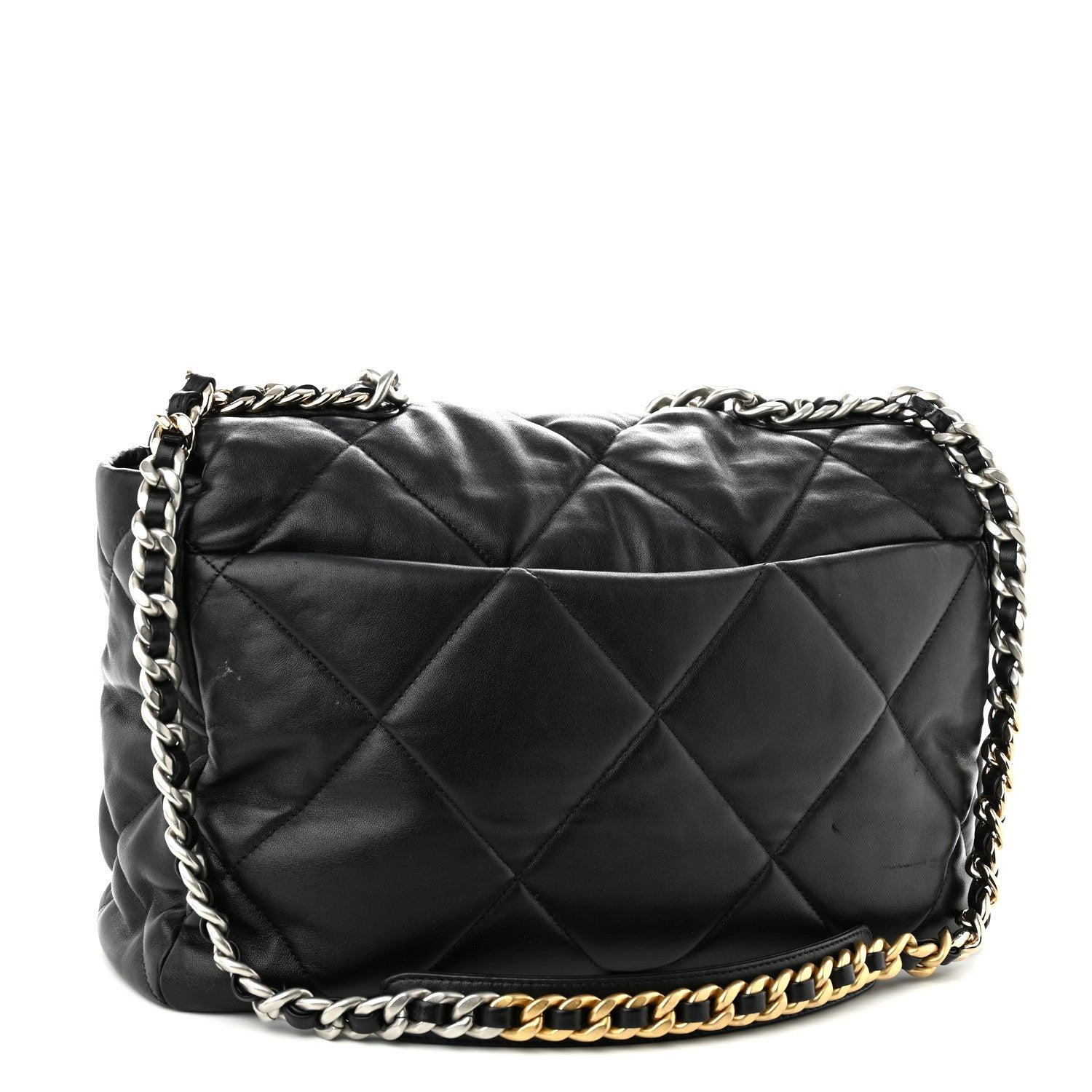 Chanel Lambskin Quilted Maxi Chanel 19 Flap Black 3 of 12