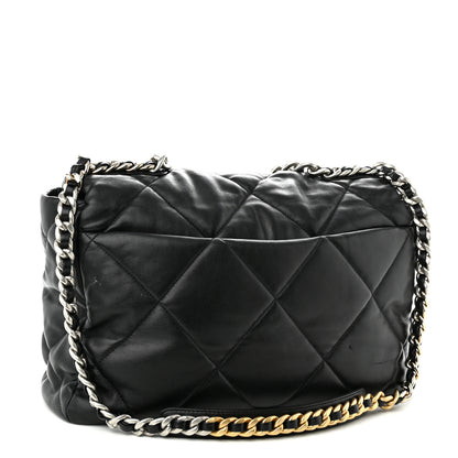 Chanel Lambskin Quilted Maxi Chanel 19 Flap Black 3 of 12