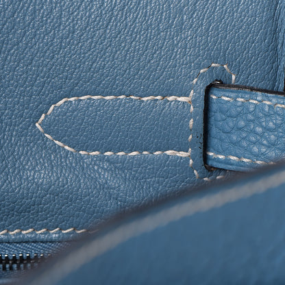 Hermes Taurillon Clemence Birkin 30 Blue Jean 16 of 51