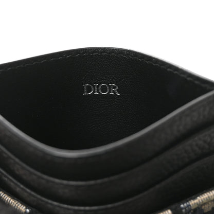 Christian Dior Grained Calfskin Oblique Card Holder Black 6 of 6