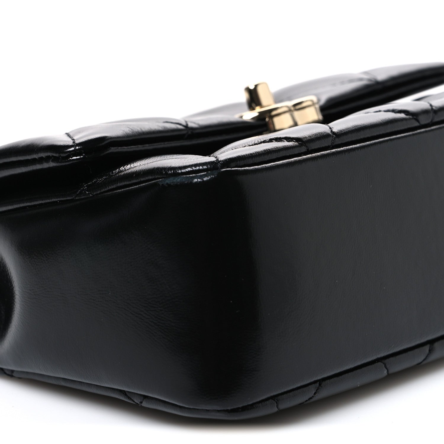 Chanel Shiny Lambskin Quilted Mini Coco Trip Flap Bag Black 8 of 10