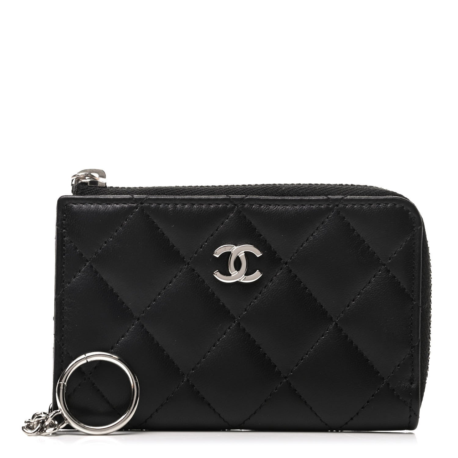 Chanel Lambskin Quilted Key Holder Case Black 1 of 9