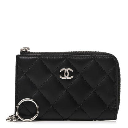 Chanel Lambskin Quilted Key Holder Case Black 1 of 9