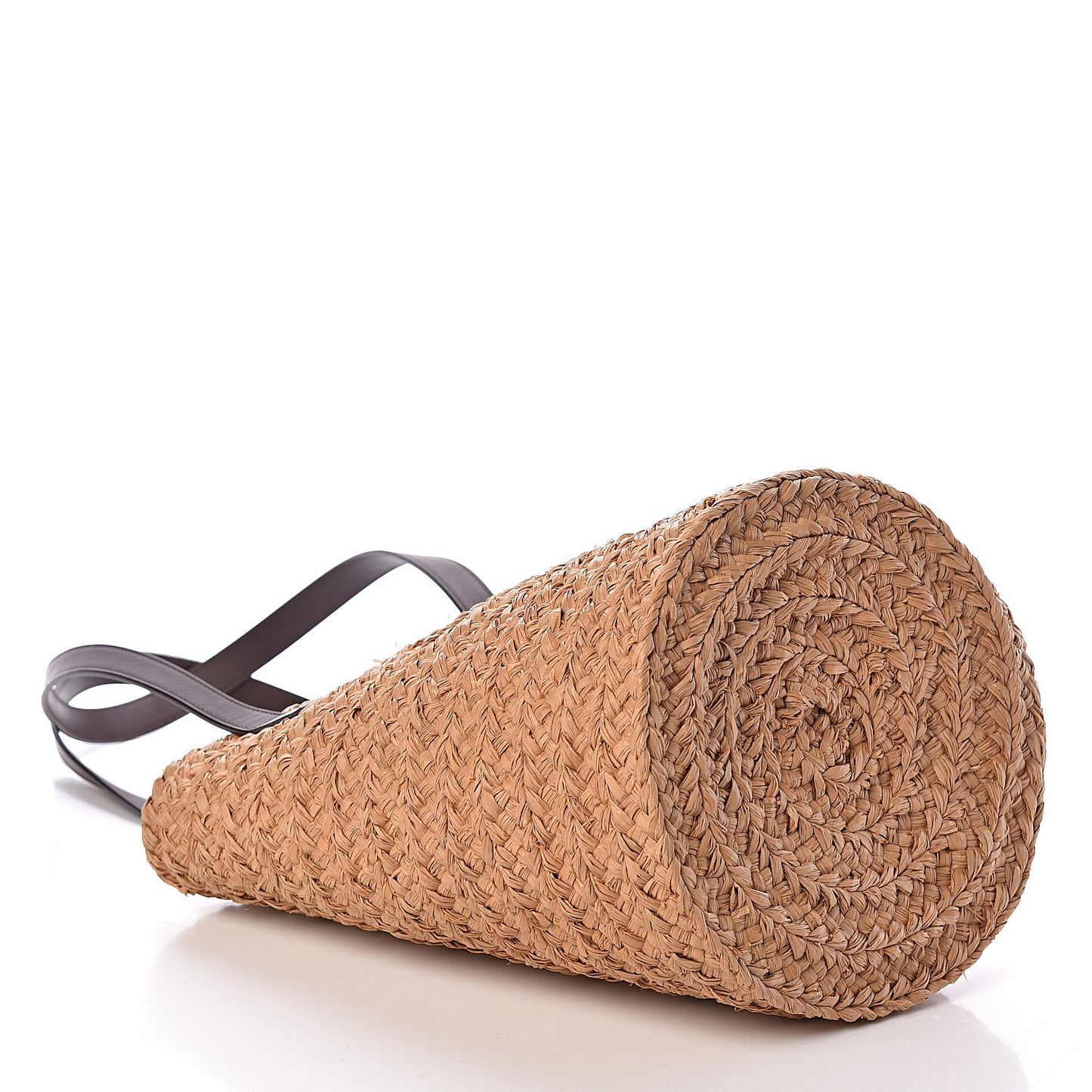 Raffia Calfskin Small Panier Tote Naturale Nut