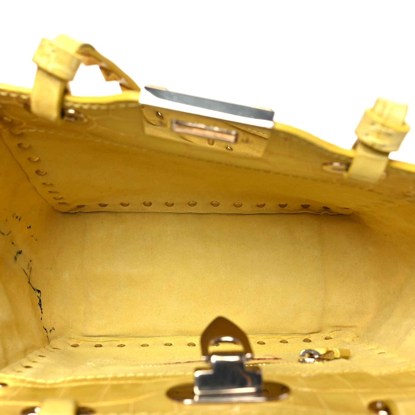 Crocodile Small Rockstud Tote Jonquill