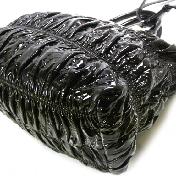 Prada Vernice Gaufre Tote Black 5 of 10