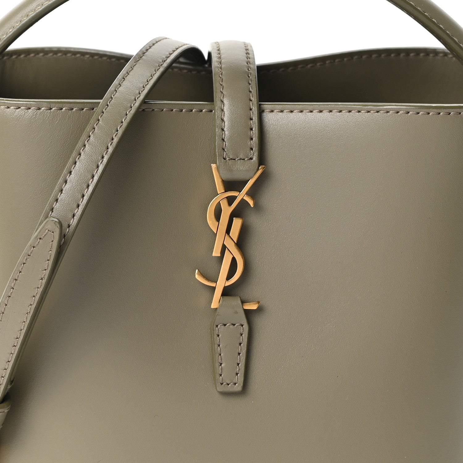 Saint Laurent Shiny Calfskin Le 37 Mini Bucket Bag Strong Moss 8 of 11