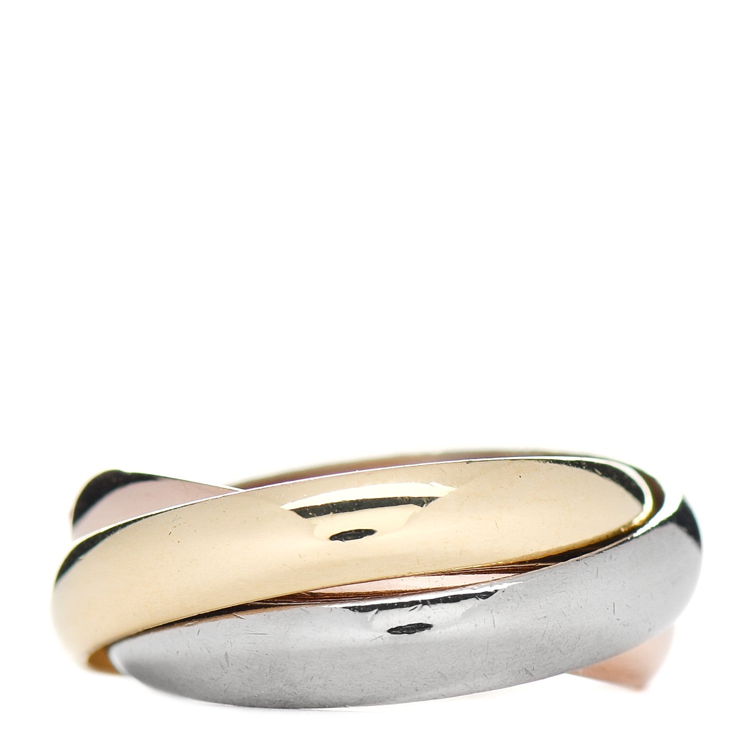 Cartier 18K Pink Yellow White Gold Classic Trinity Ring 50 5.25 3 of 5