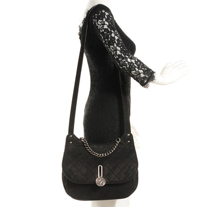 Chanel Suede Austrian Flap Satchel Black 2 of 7