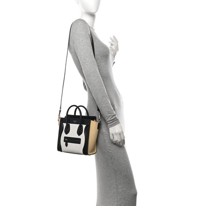 Celine Grained Baby Calfskin Nubuck Nano Tri-Color Luggage White 2 of 10