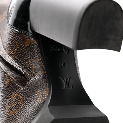 Louis Vuitton Patent Calfskin Monogram Star Trail Ankle Boots 38 Black 6 of 10