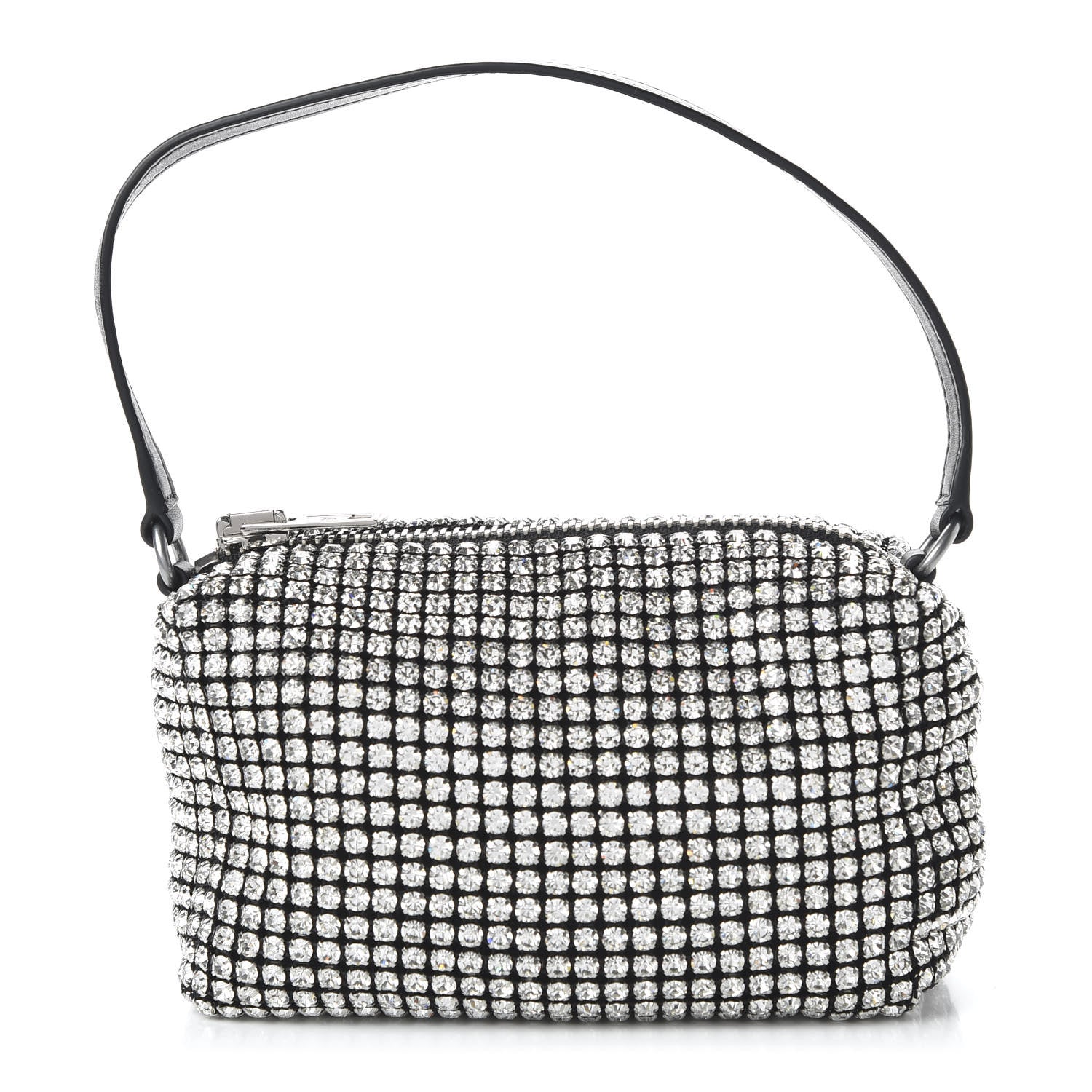 Alexander Wang Mesh Crystal Rhinestone Mini Heiress Pouch Black Silver 1 of 9