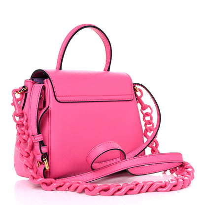 Versace Grained Calfskin Medusa Small Top Handle Handbag Cerise 2 of 13
