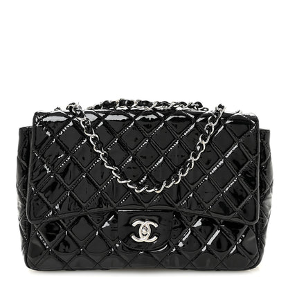 Chanel Patent Quilted Jumbo Single Flap Black 1 of 10