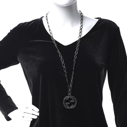 Gucci Sterling Silver Large Interlocking G Pendant Necklace 2 of 8