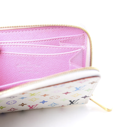 Louis Vuitton Monogram Multicolor Zippy Coin Purse Wallet White Litchi 8 of 8