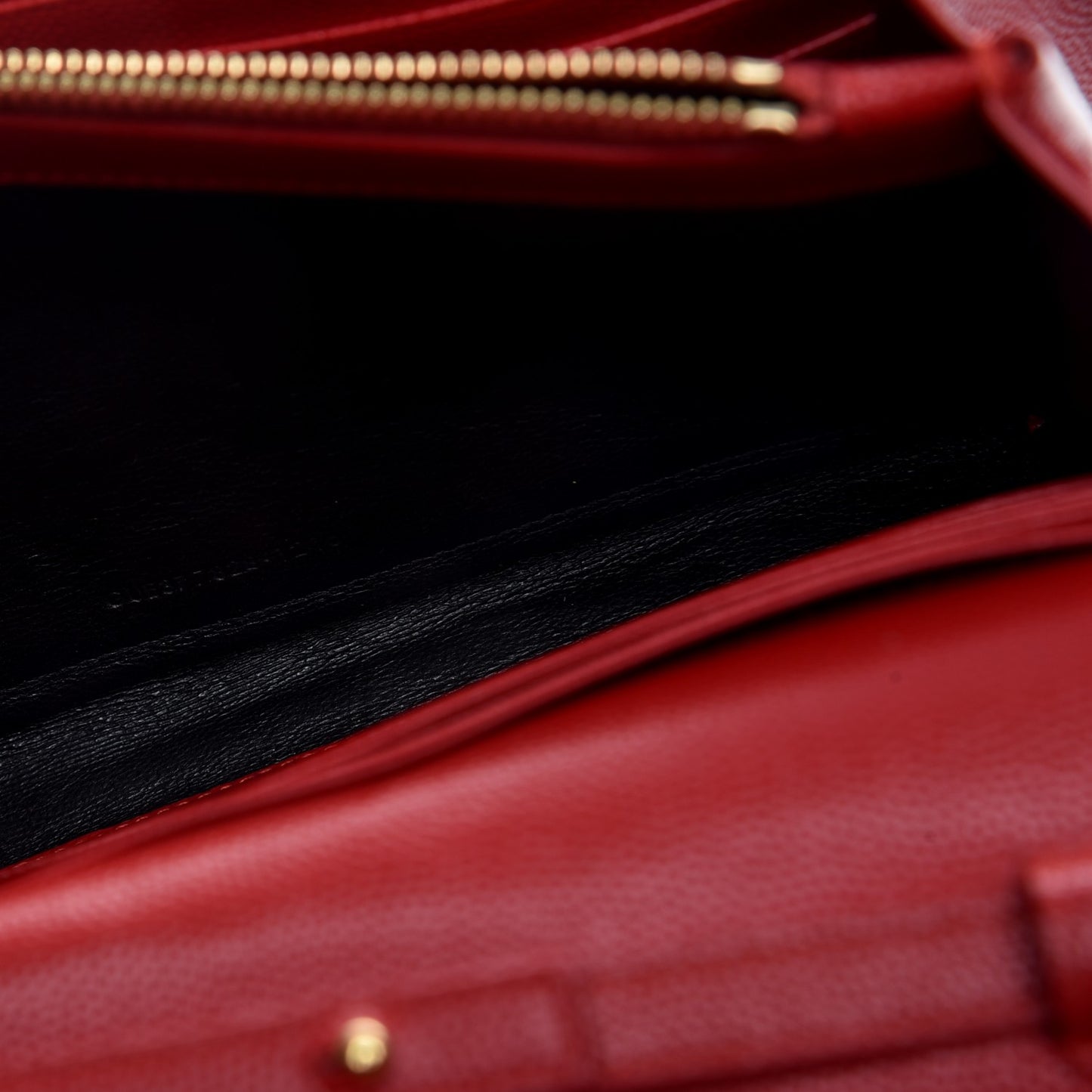 Grain De Poudre Matelasse Chevron Monogram Chain Wallet New Red