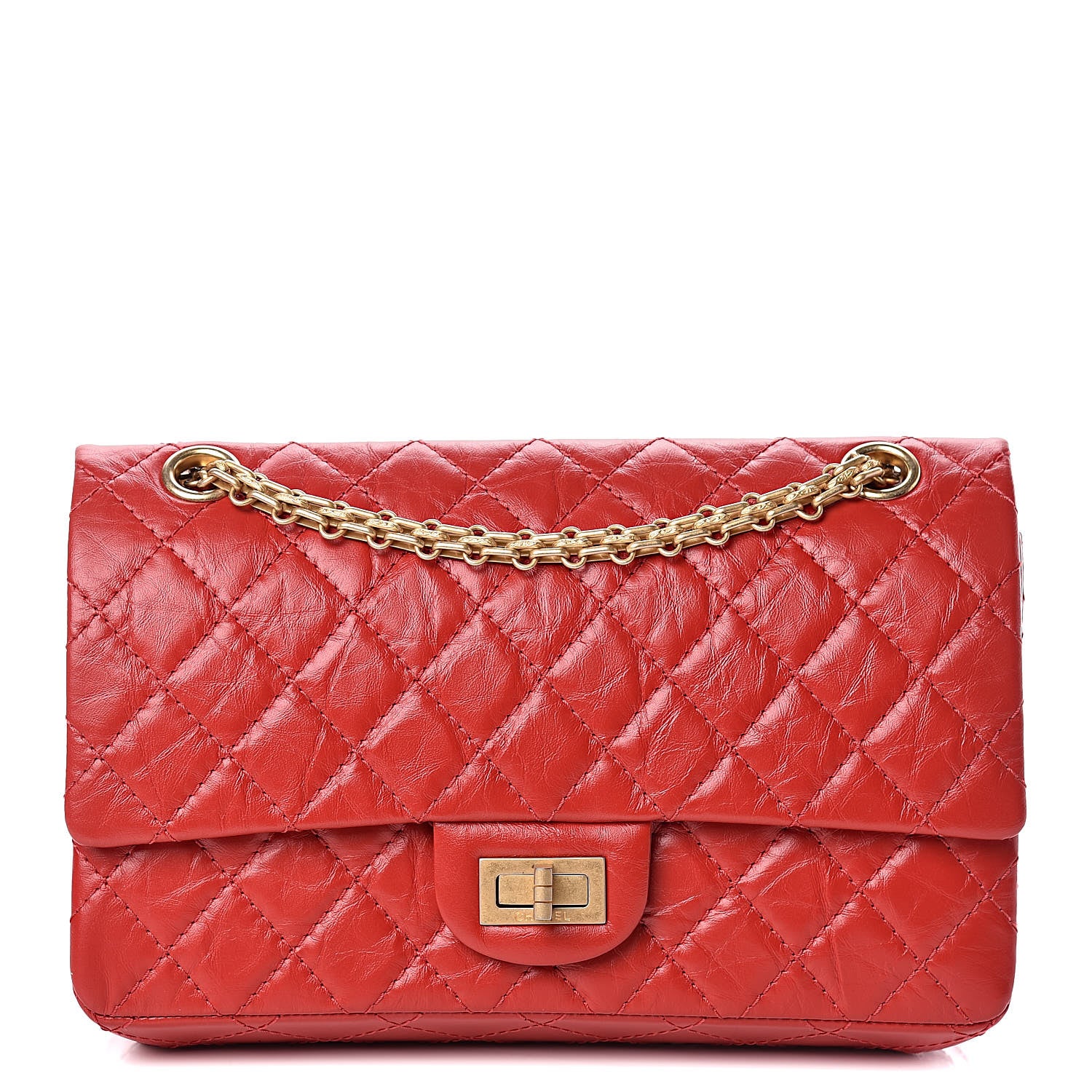Chanel Aged Calfskin Quilted 2.55 Reissue 225 Flap Red 1 of 10