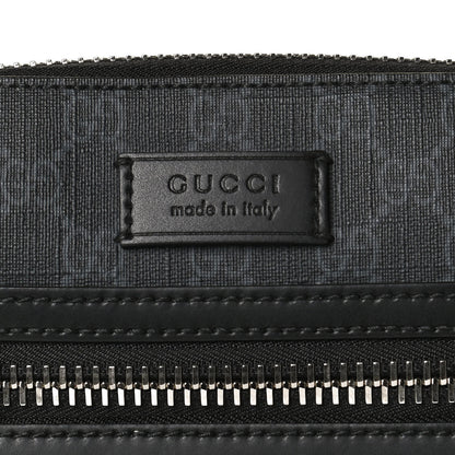 Gucci GG Supreme Monogram Web Small Flat Messenger Bag Black Grey 8 of 10
