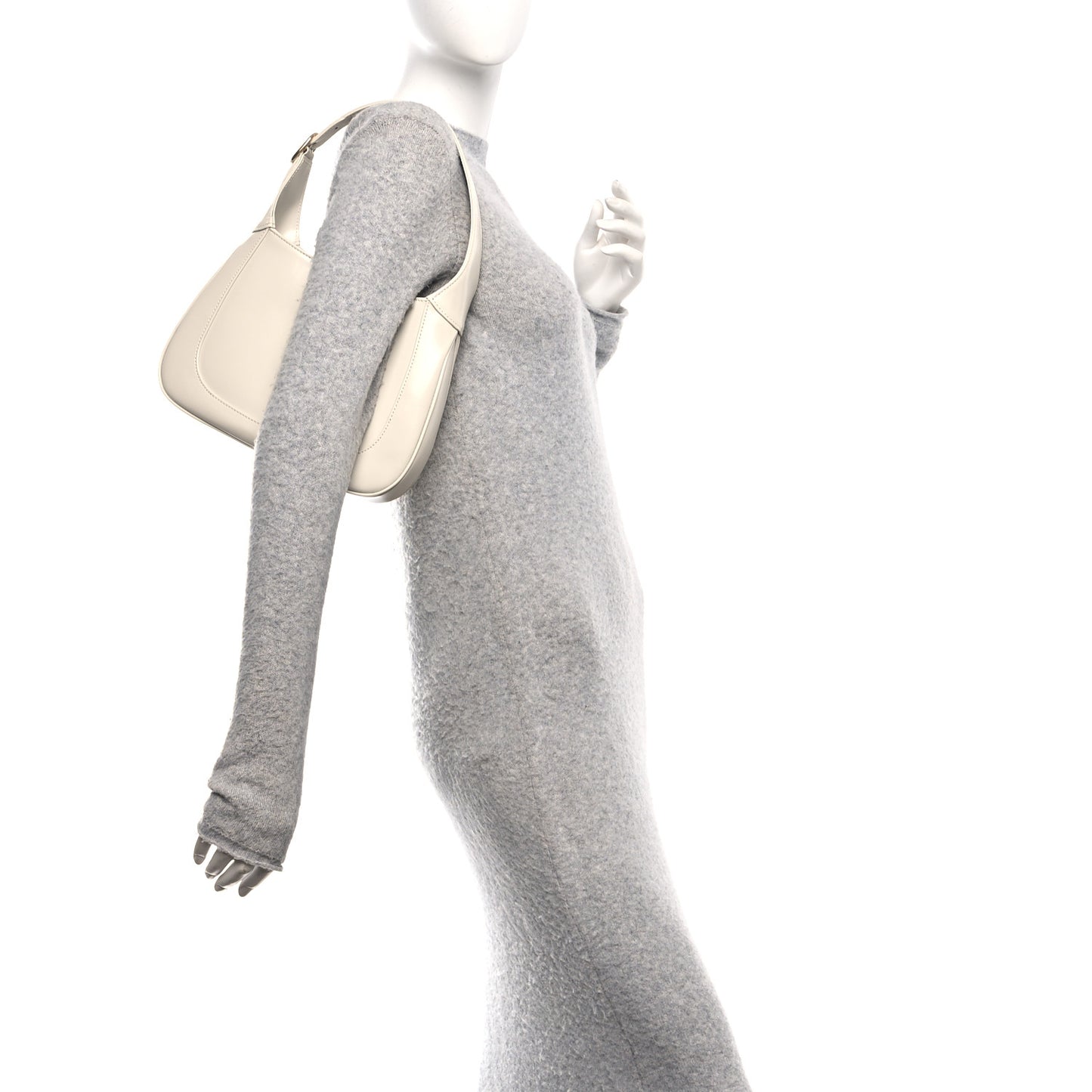 Boarded Dyana Lux Calfskin Small Jackie 1961 Hobo Mystic White