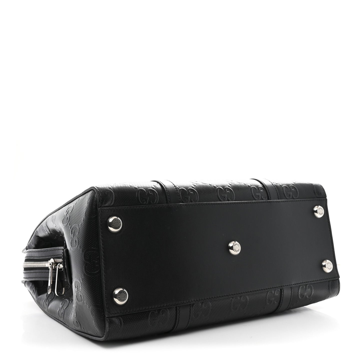 Calfskin GG Tennis Embossed Tote Bag Black