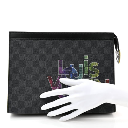 Louis Vuitton Damier Graphite Pochette Voyage MM Yellow 2 of 7