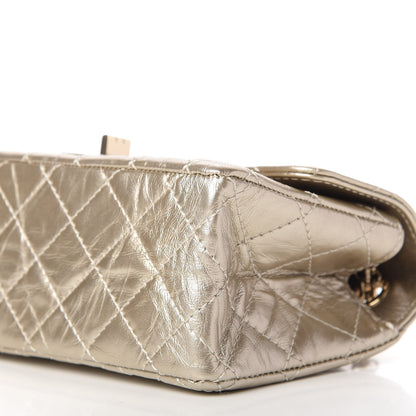 Chanel Metallic Aged Calfskin Quilted 2.55 Reissue Mini Flap Light Gold 7 of 10