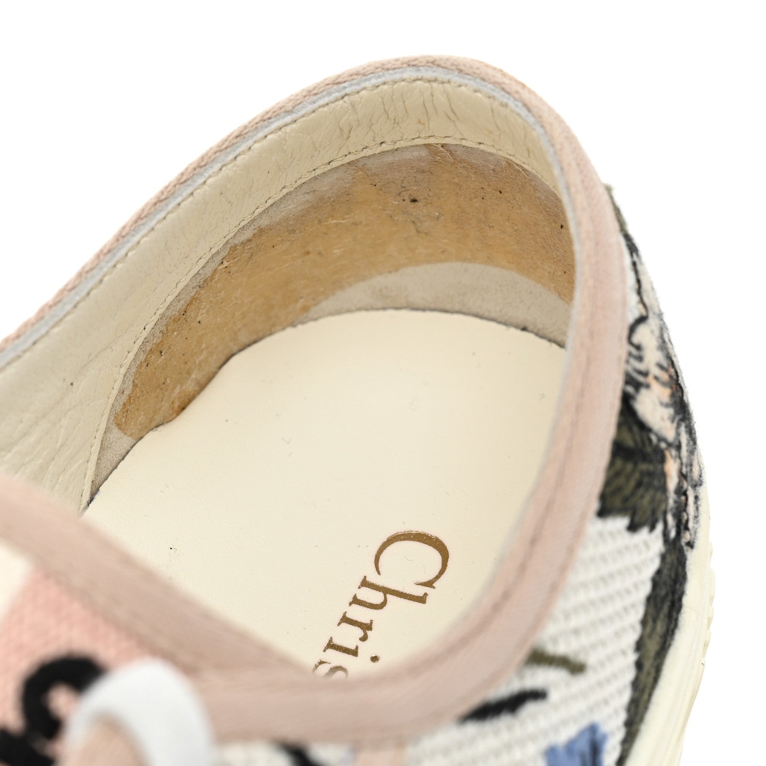 Christian Dior Canvas Rosa Mutabilis Embroidered Womens Walk'N'Dior Low Top Sneakers 36.5 Multicolor 10 of 12