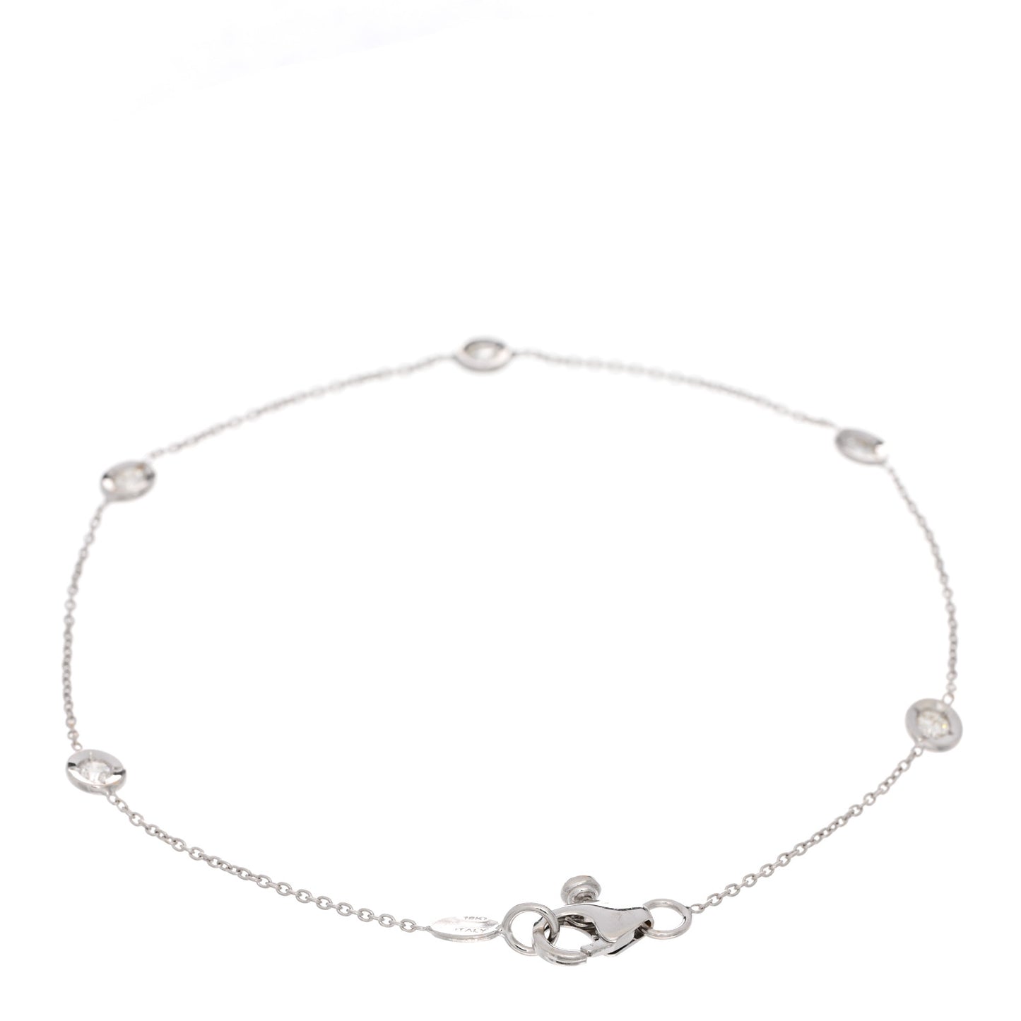 18K White Gold Diamond By the Inch Five Station Bracelet