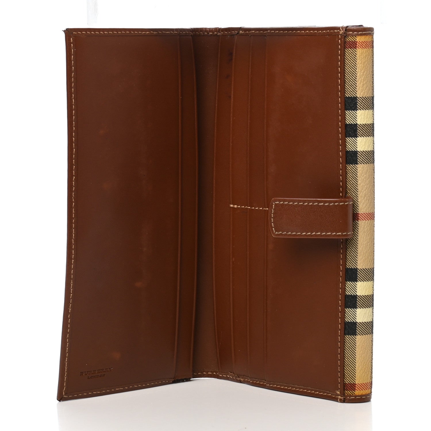 Burberry Haymarket Check Continental Wallet Brown 5 of 8