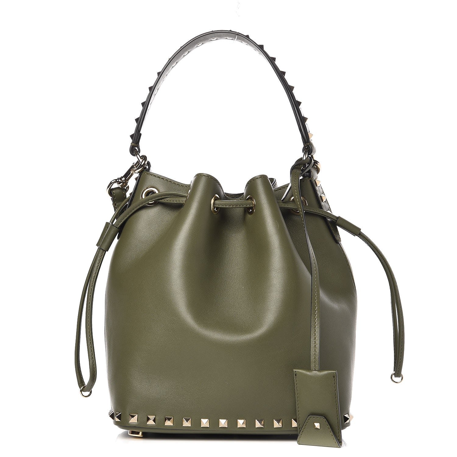 Valentino Garavani Vitello Rockstud Bucket Bag Oasis 1 of 9