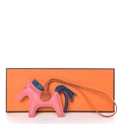 Hermes Milo Lambskin Grigri Rodeo Bag Charm PM Rose Azalee Cornaline Bleu De Malte 4 of 4
