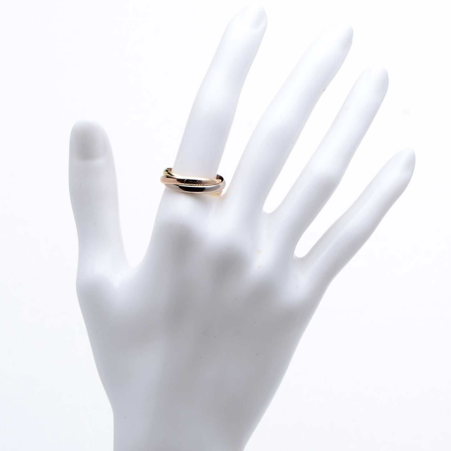 18K Pink Yellow White Gold Small Trinity Ring 56 7.5