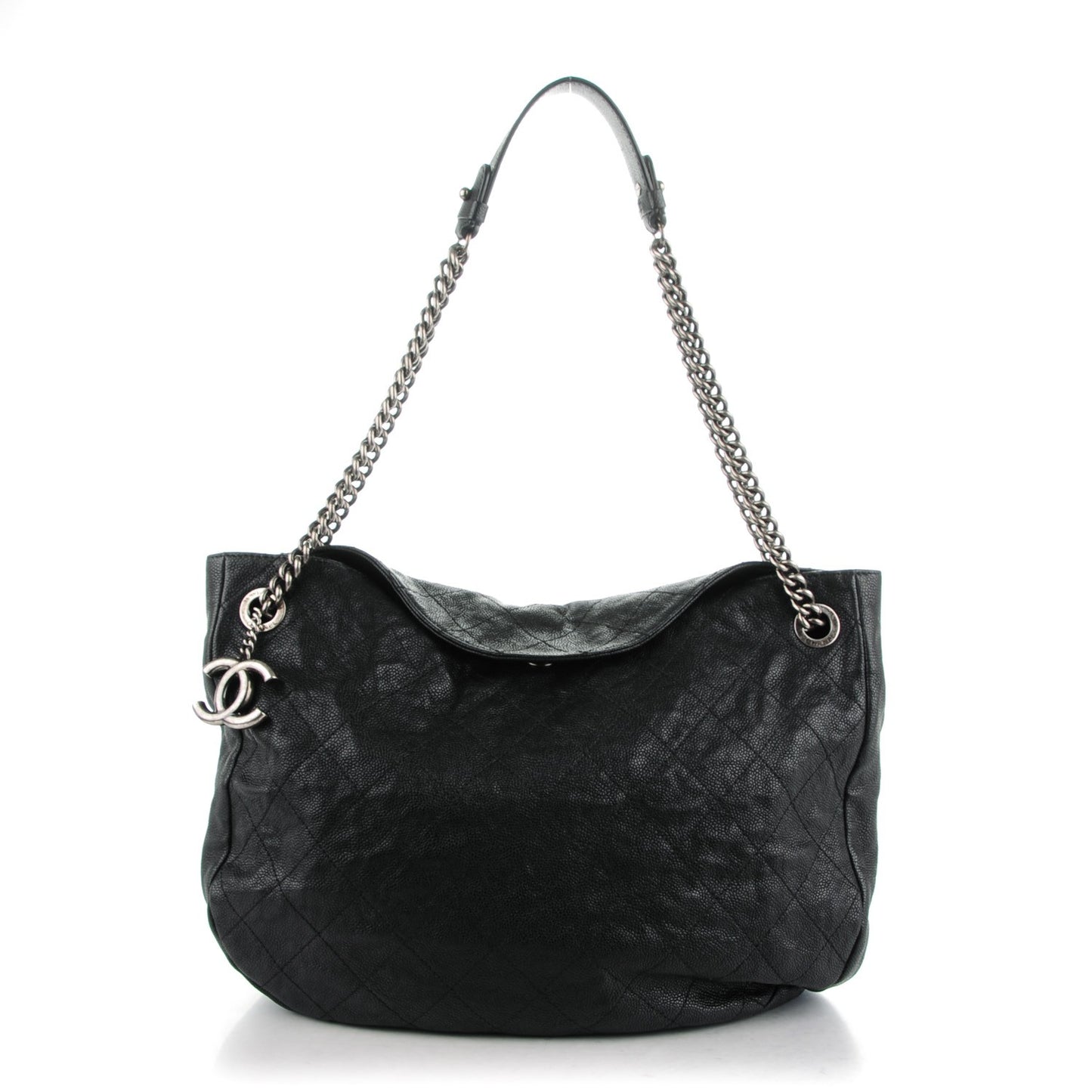 Caviar Quilted Simply CC Hobo Black