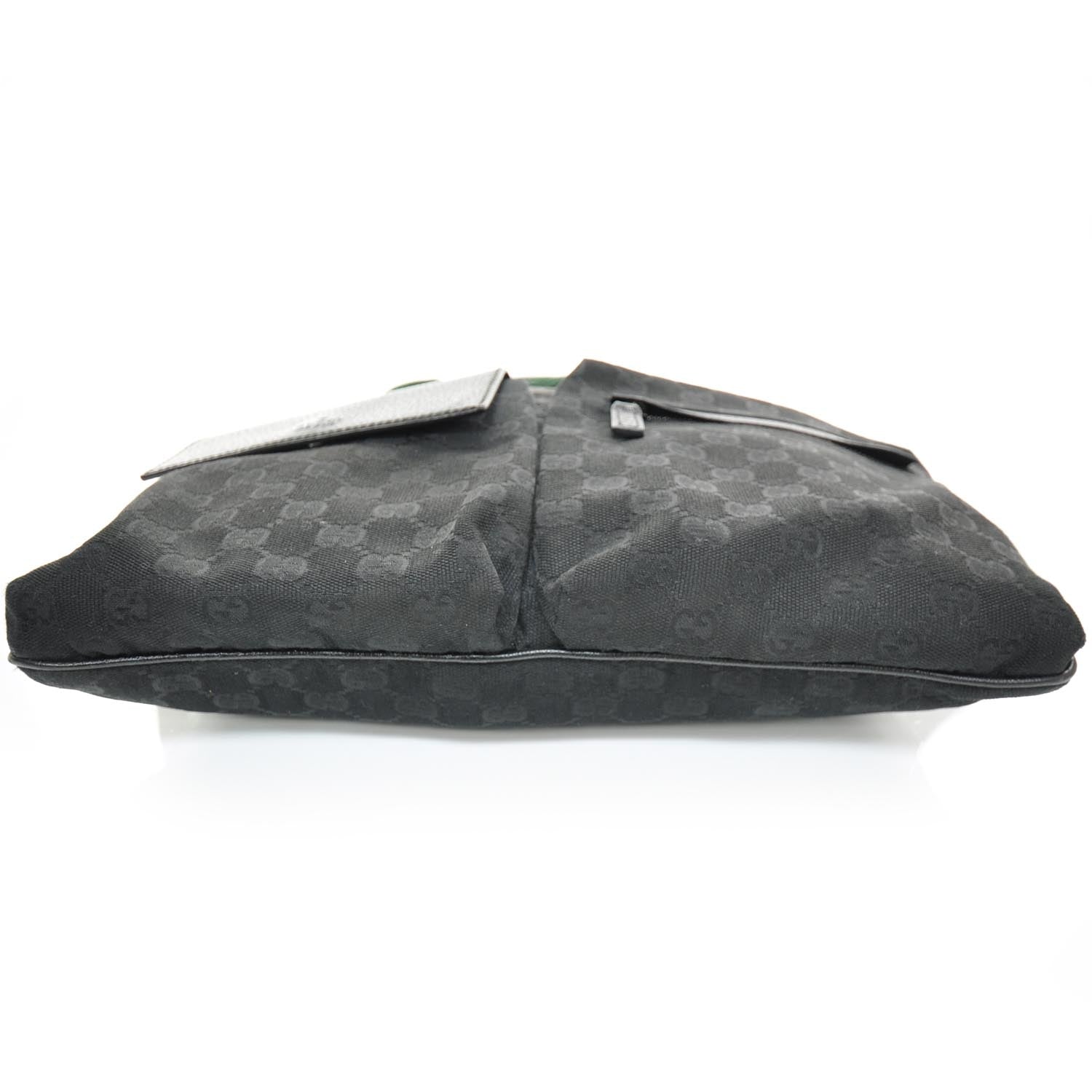 Gucci Monogram Web Medium Double Pocket Messenger Bag Black 4 of 10