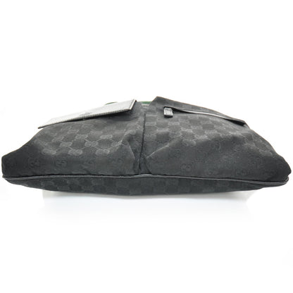 Gucci Monogram Web Medium Double Pocket Messenger Bag Black 4 of 10