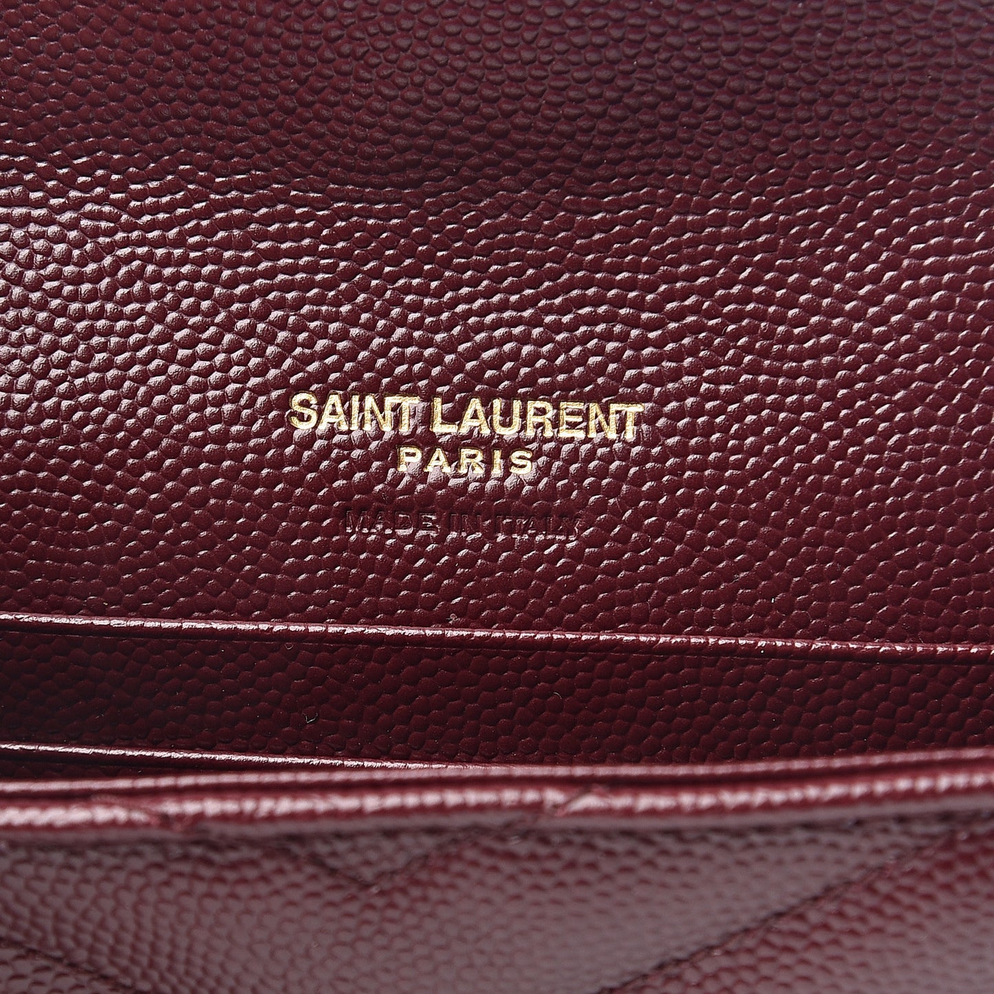 Grain De Poudre Matelasse Chevron Small Monogram Envelope Wallet Bordeaux