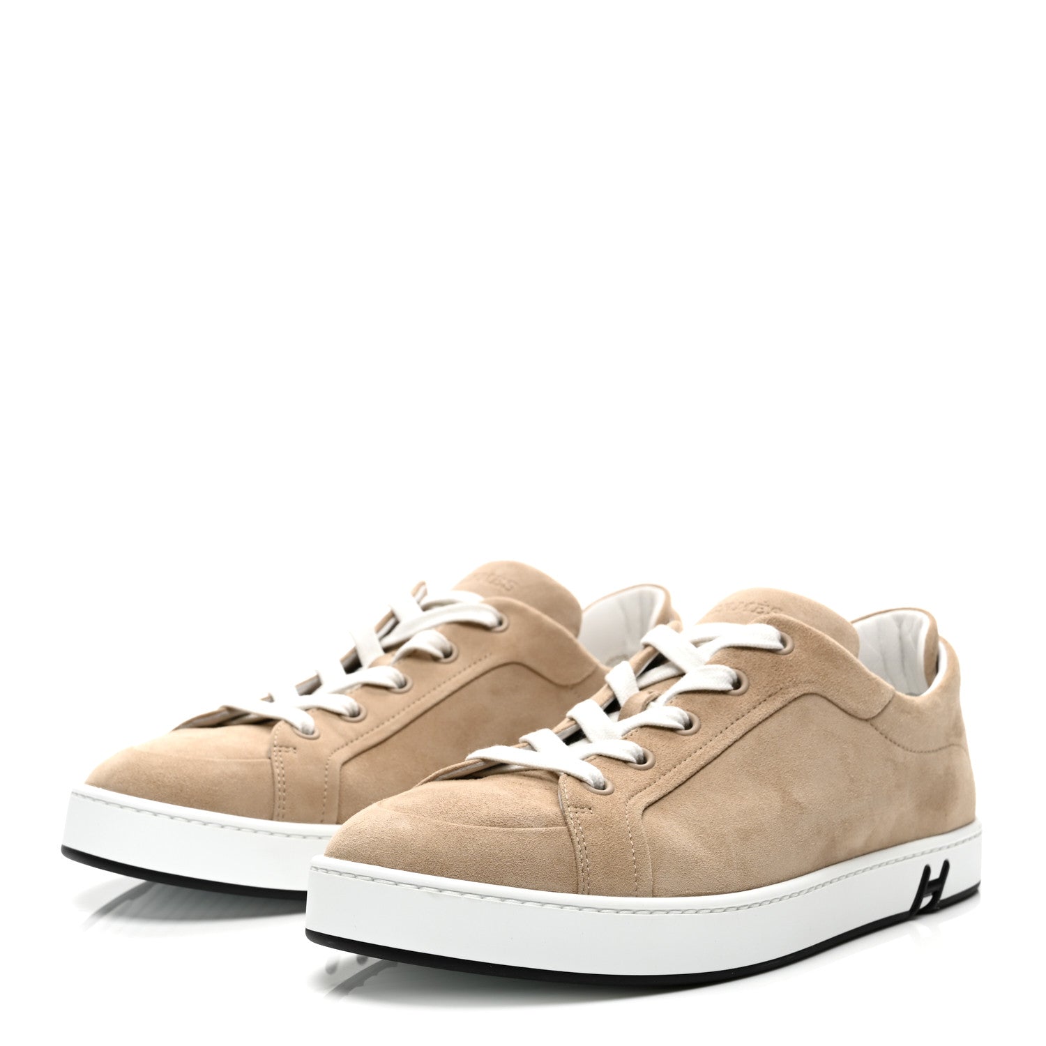 Hermes Suede Goatskin Womens Kid Sneakers 38 Beige Camel 4 of 9