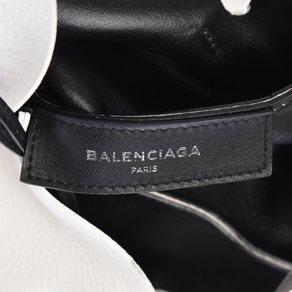 Balenciaga Calfskin Logo Strap Small Everyday Tote White Black 7 of 12