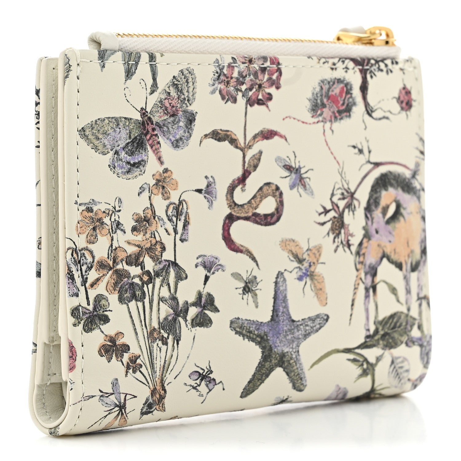 Christian Dior Calfskin Cabinet De Curiosites Print Caro XS Wallet