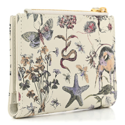 Christian Dior Calfskin Cabinet De Curiosites Print Caro XS Wallet White Multicolor 3 of 7