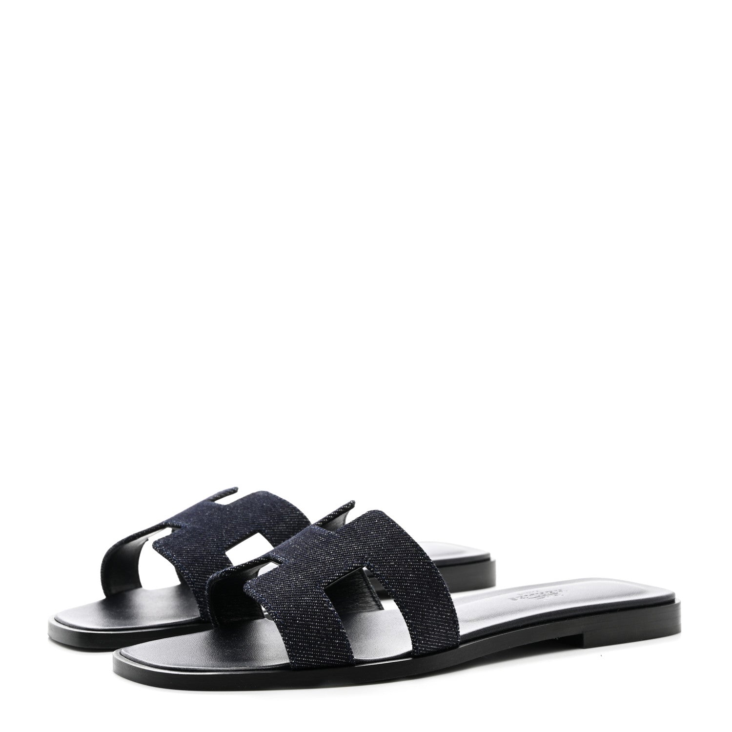 Hermes Denim Canvas Oran Sandals 36.5 Bleu Brut 3 of 9