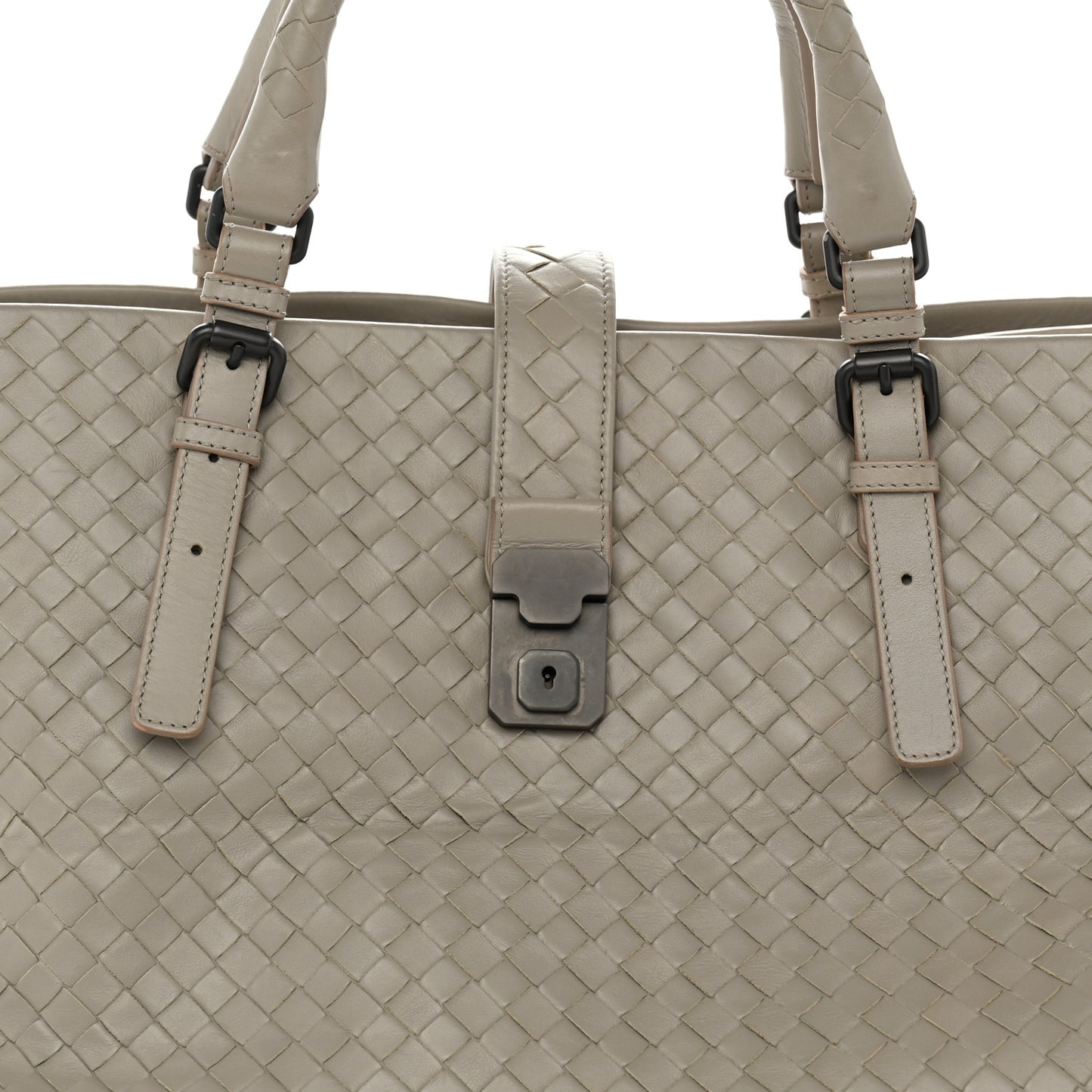 Nappa Intrecciato Large Roma Tote Fume